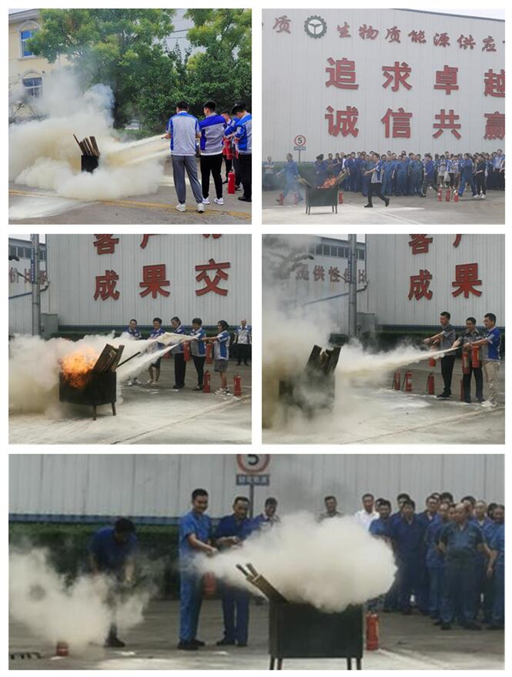 隨后，集團(tuán)消防安全員為廣大職工講解滅火器和消防水槍的使用方法，并現(xiàn)場演示。廣大員工積極參與到教學(xué)演練當(dāng)中，進(jìn)一步鞏固消防培訓(xùn)知識。