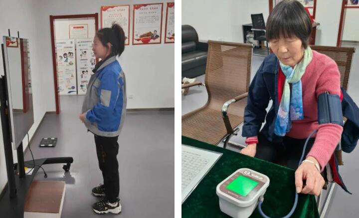 在黨群活動中心活動現場，我們用專業的儀器設備為女神們進行量血壓、測血脂等各種檢查，倡導健健康康生活的理念，幫助女神們在生活和工作中提高對疾病的重視程度。.jpg